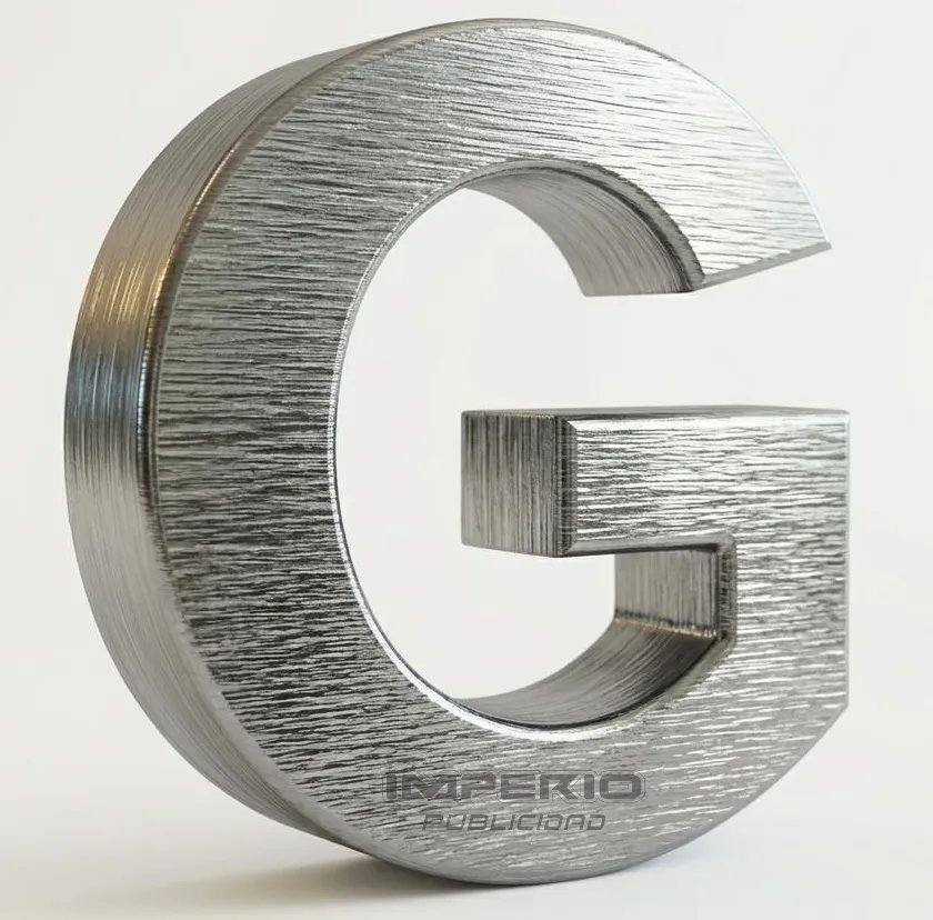 letra 3D de aluminio plata cepillado para fachadas de negocios con precio en CDMX