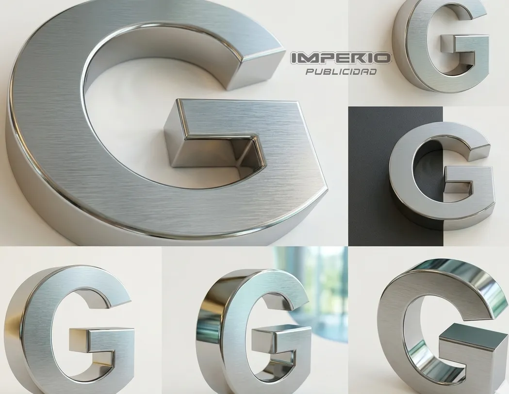 tipos de acabado en aluminio plata espejo cepillado y mate para letras 3D en CDMX